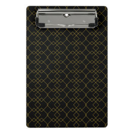 Stylish Gold Geometric Box Design Black Mini Klembord