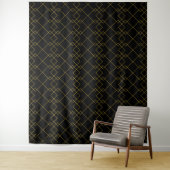 Stylish Gold Geometric Box Design Black Wandkleed (In situ)