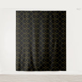 Stylish Gold Geometric Box Design Black Wandkleed (Voorkant)