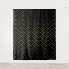 Stylish Gold Geometric Box Design Black Wandkleed
