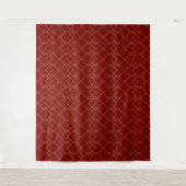 Stylish Gold Geometric Box Design Deep Red Wandkleed (Voorkant)