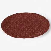 Stylish Gold Geometric Box Design Maroon Round Papieren Bordje (Gekanteld)