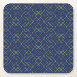 Stylish Gold Geometric Box Design Navy Kartonnen Onderzetters