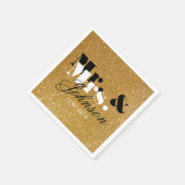 Stylish Gold glitter Mr en Mrs bruiloft napkins Servet (Hoek)