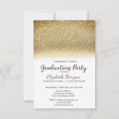 Stylish Gold Glitter Pet, Fotogradatie Party Kaart (Achterkant)