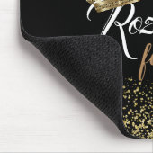 Stylish Gold Glitter Queen Crown Name Muismat (Hoek)