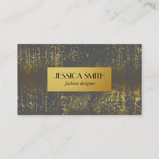 Stylish Gold Grunge Metallic Faux Gold Visitekaartje (Voorkant)