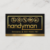 Stylish Gold Handyman Tools Frame Visitekaartje (Voorkant)