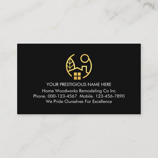 Stylish Gold Handyman Tools Frame Visitekaartje (Achterkant)
