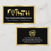 Stylish Gold Handyman Tools Gold Frame Visitekaartje (Voorkant / Achterkant)