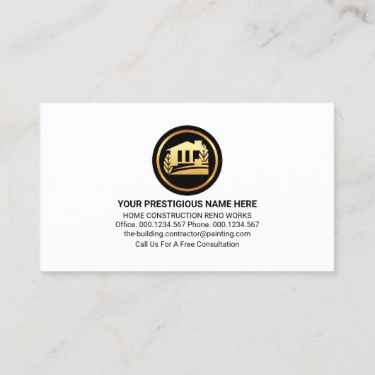 Stylish Gold Handyman Tools Home Renovation Visitekaartje (Achterkant)