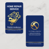 Stylish Gold Handyman's Wheelbarrow Visitekaartje (Voorkant / Achterkant)