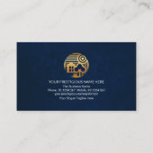 Stylish Gold Home Blue Grunge Texture Handyman Visitekaartje (Achterkant)
