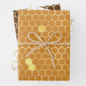 Stylish Gold Honeycomb Honey Inpakpapier Vel (In situ)