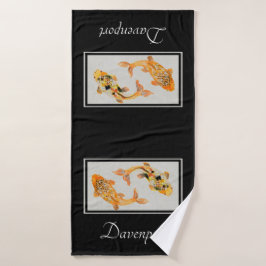 Stylish Gold Koi Fish Bad Handdoek