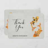 Stylish Gold Koi Fish Bedankkaart (Voorkant / Achterkant)