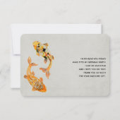 Stylish Gold Koi Fish Bedankkaart (Achterkant)