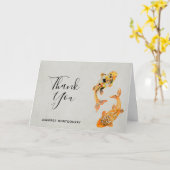 Stylish Gold Koi Fish Bedankt Kaart (Gele Bloem)
