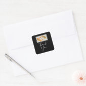 Stylish Gold Koi Fish Bedankt Vierkante Sticker (Envelop)