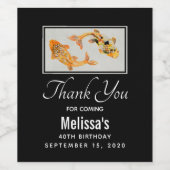 Stylish Gold Koi Fish Bedankt Wijn Etiket (Enkel label)