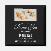 Stylish Gold Koi Fish Birthday Hartelijk dank Magneet (Voorkant)