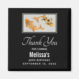 Stylish Gold Koi Fish Birthday Hartelijk dank Magneet