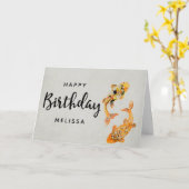 Stylish Gold Koi Fish Birthday Kaart (Gele Bloem)