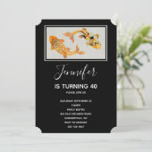 Stylish Gold Koi Fish Birthday Kaart (Staand voorkant)