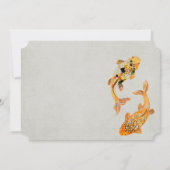 Stylish Gold Koi Fish Birthday Kaart (Achterkant)