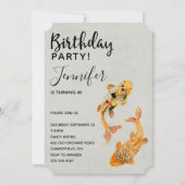 Stylish Gold Koi Fish Birthday Kaart (Voorkant)