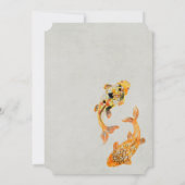 Stylish Gold Koi Fish Birthday Kaart (Achterkant)