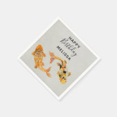 Stylish Gold Koi Fish Birthday Servet (Hoek)