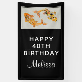 Stylish Gold Koi Fish Birthday Spandoek
