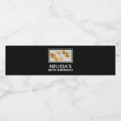 Stylish Gold Koi Fish Birthday Waterfles Etiket (Enkel label)