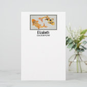 Stylish Gold Koi Fish Briefpapier (Staand voorkant)