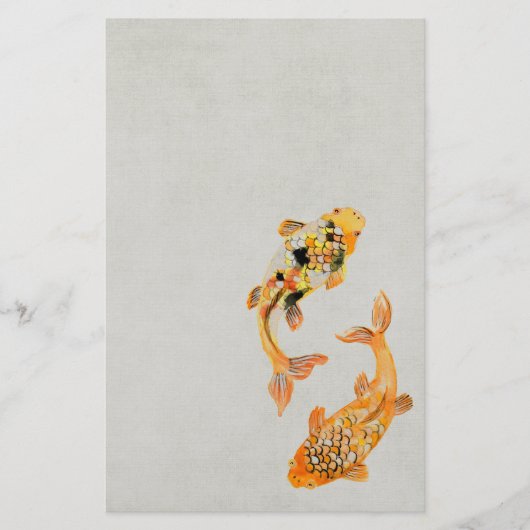 Stylish Gold Koi Fish Briefpapier (Voorkant)
