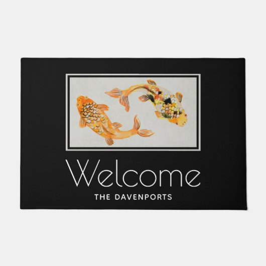 Stylish Gold Koi Fish Deurmat (Voorkant)