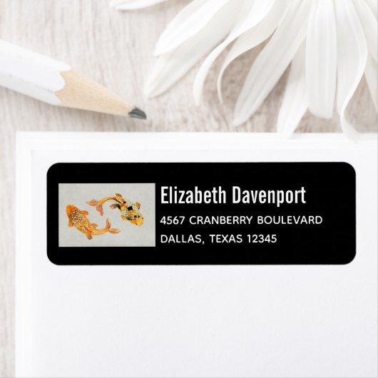 Stylish Gold Koi Fish Etiket (Insitu)