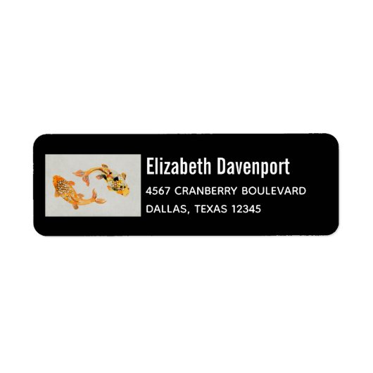 Stylish Gold Koi Fish Etiket (Voorkant)