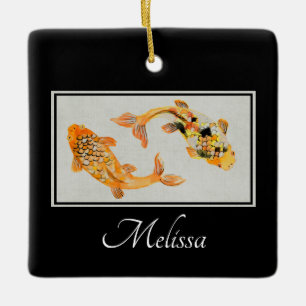 Stylish Gold Koi Fish Keramisch Ornament