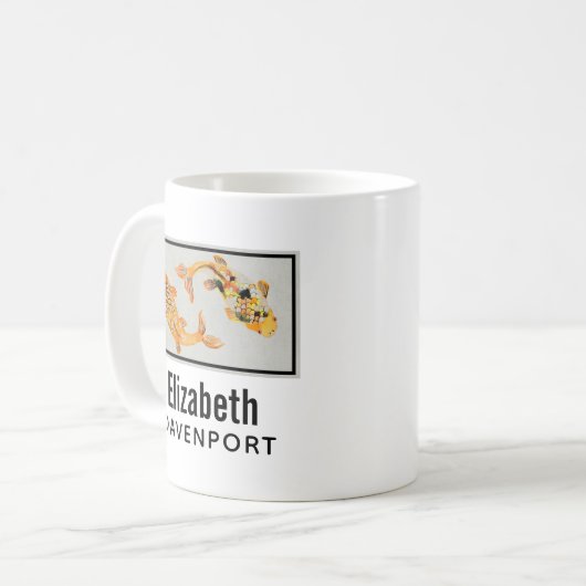 Stylish Gold Koi Fish Koffiemok (Voorkant links)