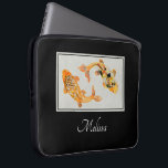 Stylish Gold Koi Fish Laptop Sleeve<br><div class="desc">Gepersonaliseerde laptophoes met een afbeelding van een paar gouden koivissen die samen zwemmen.</div>