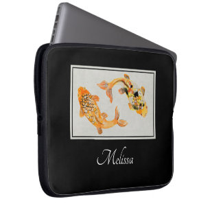 Stylish Gold Koi Fish Laptop Sleeve