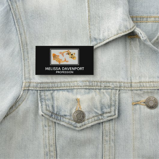 Stylish Gold Koi Fish Naamplaatje (In situ)