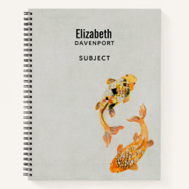 Stylish Gold Koi Fish Notitieboek