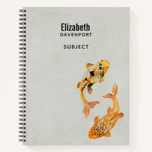 Stylish Gold Koi Fish Notitieboek