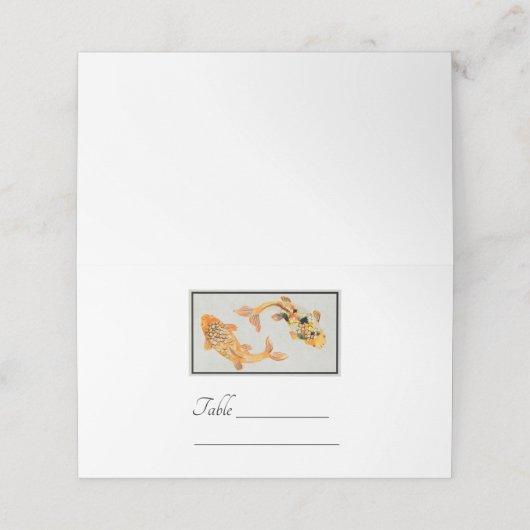 Stylish Gold Koi Fish Plaatskaartje (Buitenkant ongevouwen)
