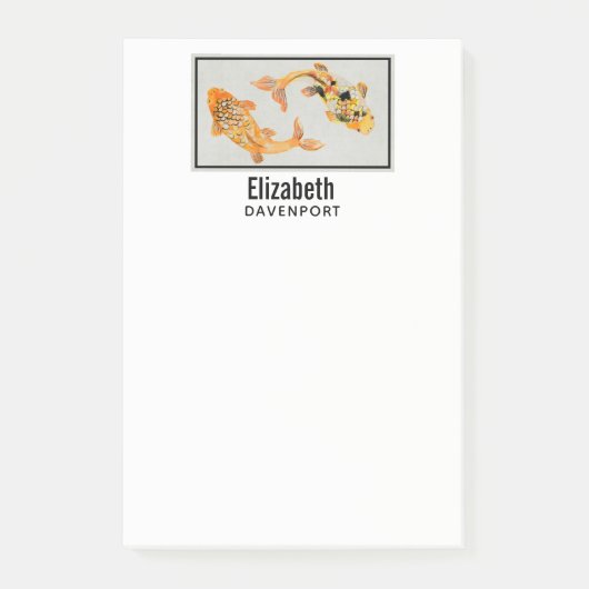 Stylish Gold Koi Fish Post-it® Notes (Voorkant)