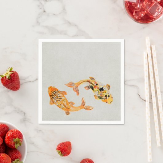 Stylish Gold Koi Fish Servet (Insitu)
