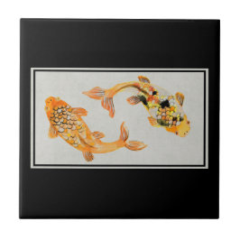Stylish Gold Koi Fish Tegeltje
